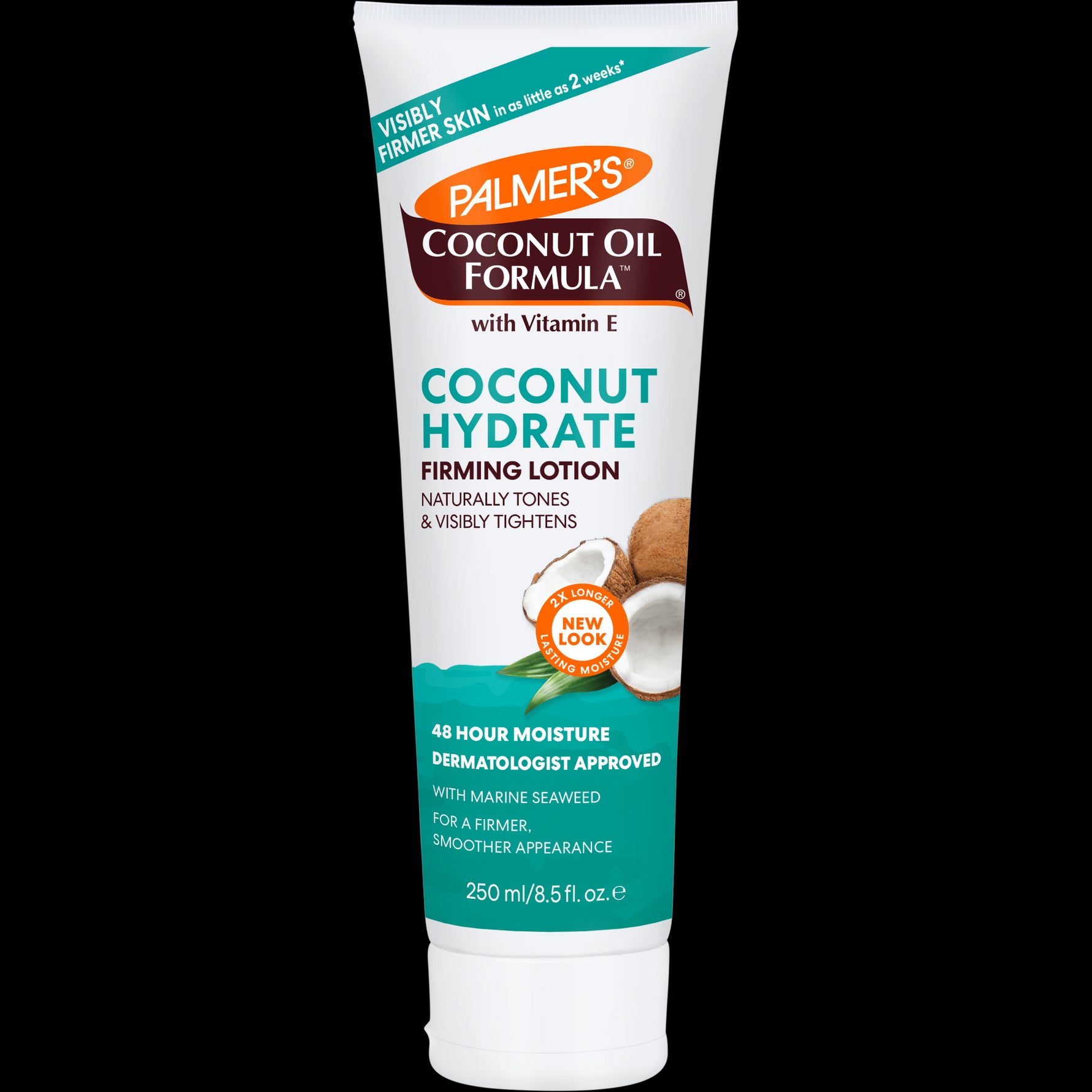 Coconut Hydrate Firming Lotion tube with Vitamin E and seaweed.