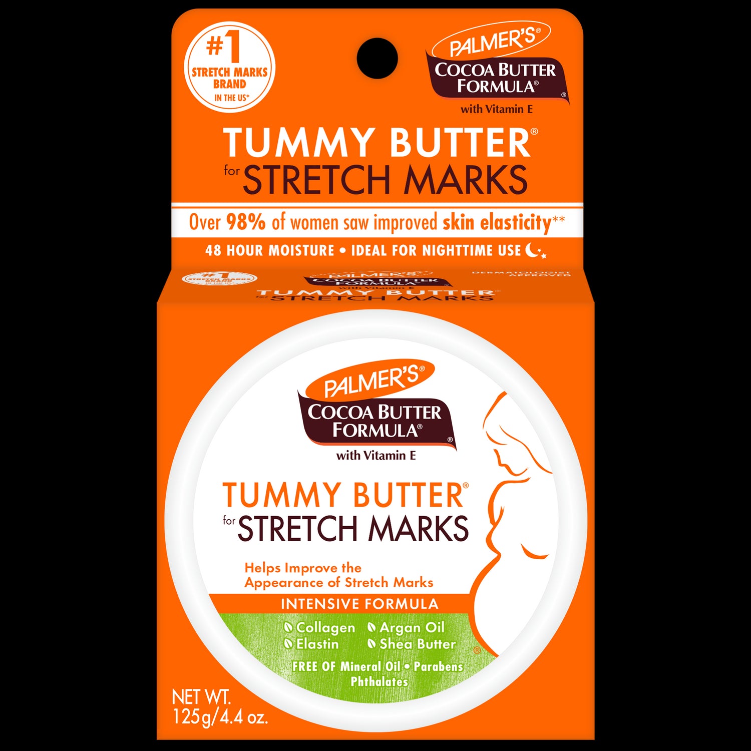 Cocoa Butter Tummy Butter for Pregnancy Stretch Marks packaging.
