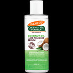 Coconut Oil Hair Polisher Serum bottle, boosts moisture, smooths hair.