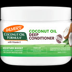 Palmer’s Moisture Boost Deep Conditioner jar with coconut imagery and features.