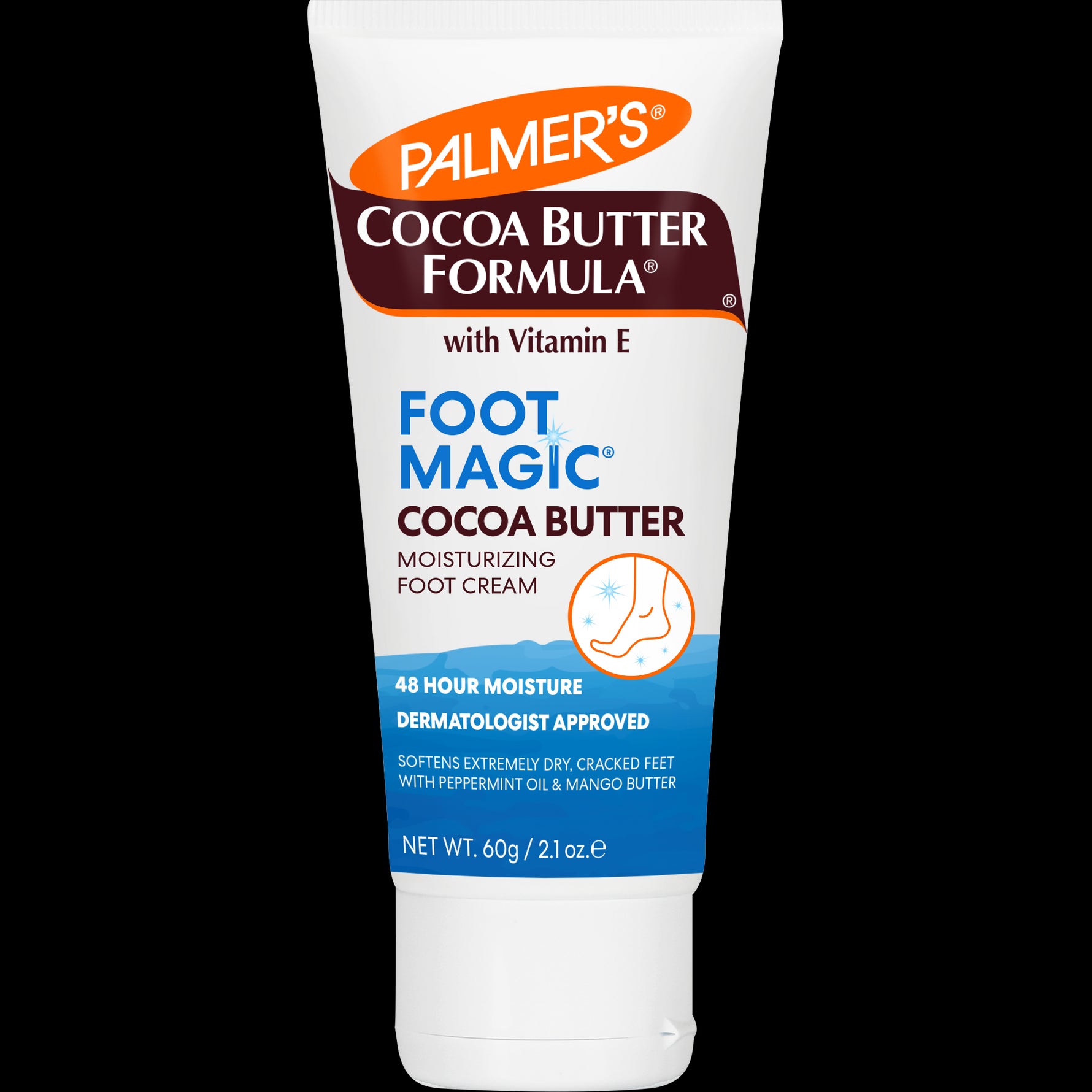 Palmer's Cocoa Butter Formula Foot Magic Cocoa Butter cream tube on a white background