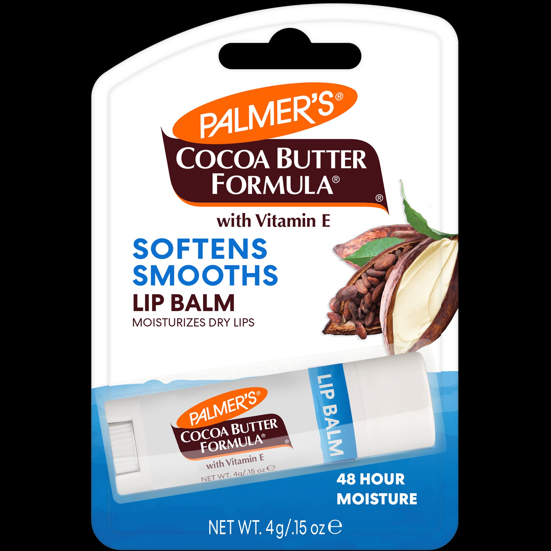 Palmer's Original Ultra Moisturizing Lip Balm package with cocoa butter graphic.