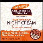Palmer’s Moisture Rich Night Cream jar label with key ingredient details.