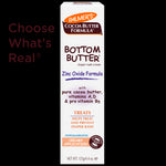 Palmer's® Bottom Butter® diaper rash cream packaging with key benefits.