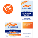 Palmer's Skin Success Fade Milk and Cream packaging with promotional savings text.
