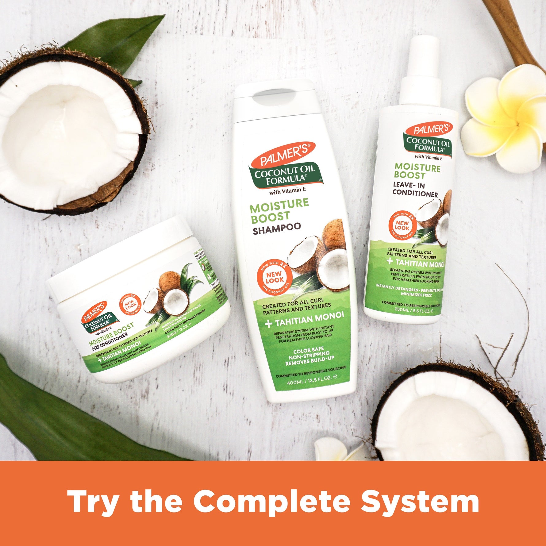 Moisture Boost Deep Conditioner with Vitamin E and Tahitian Monoi.