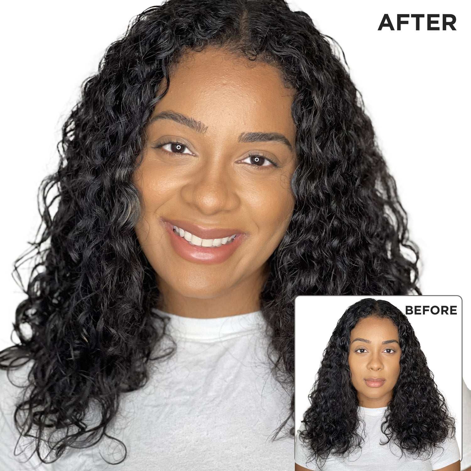 Cocoa Butter Biotin Pack results: vibrant curls, smooth skin, defined brows.