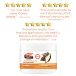 Cocoa Butter Deep Conditioner tub, customer praises, five-star ratings.