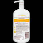Back label of Raw Shea Nourish Body Lotion detailing ingredients and usage.