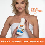 Woman holding Daily Skin Therapy Cocoa Butter Body Lotion.