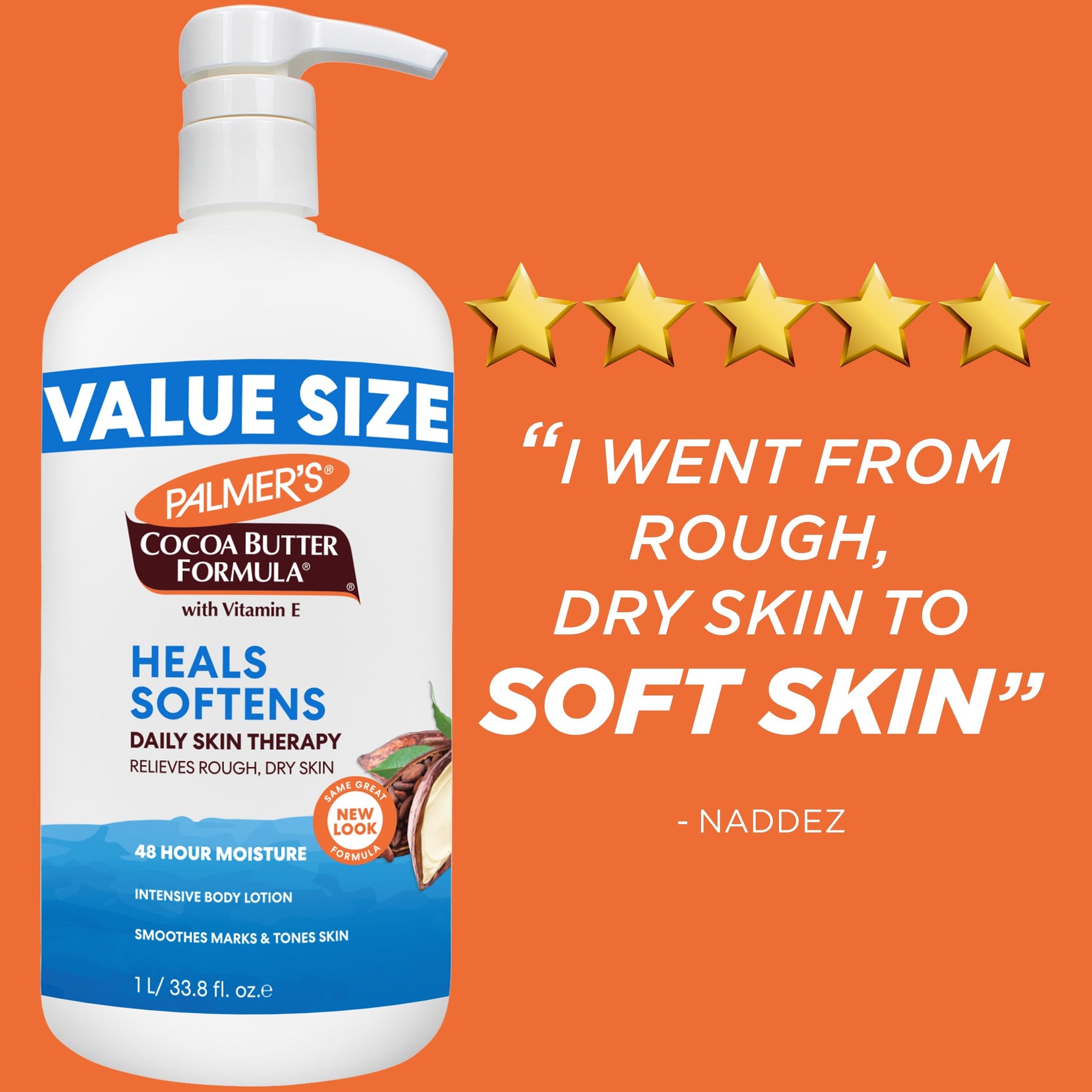 Daily Skin Therapy Cocoa Butter Body Lotion, value size, with pump.