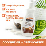 Coconut Hydrate Body Lotion with coconut, green coffee, tropical leaf.