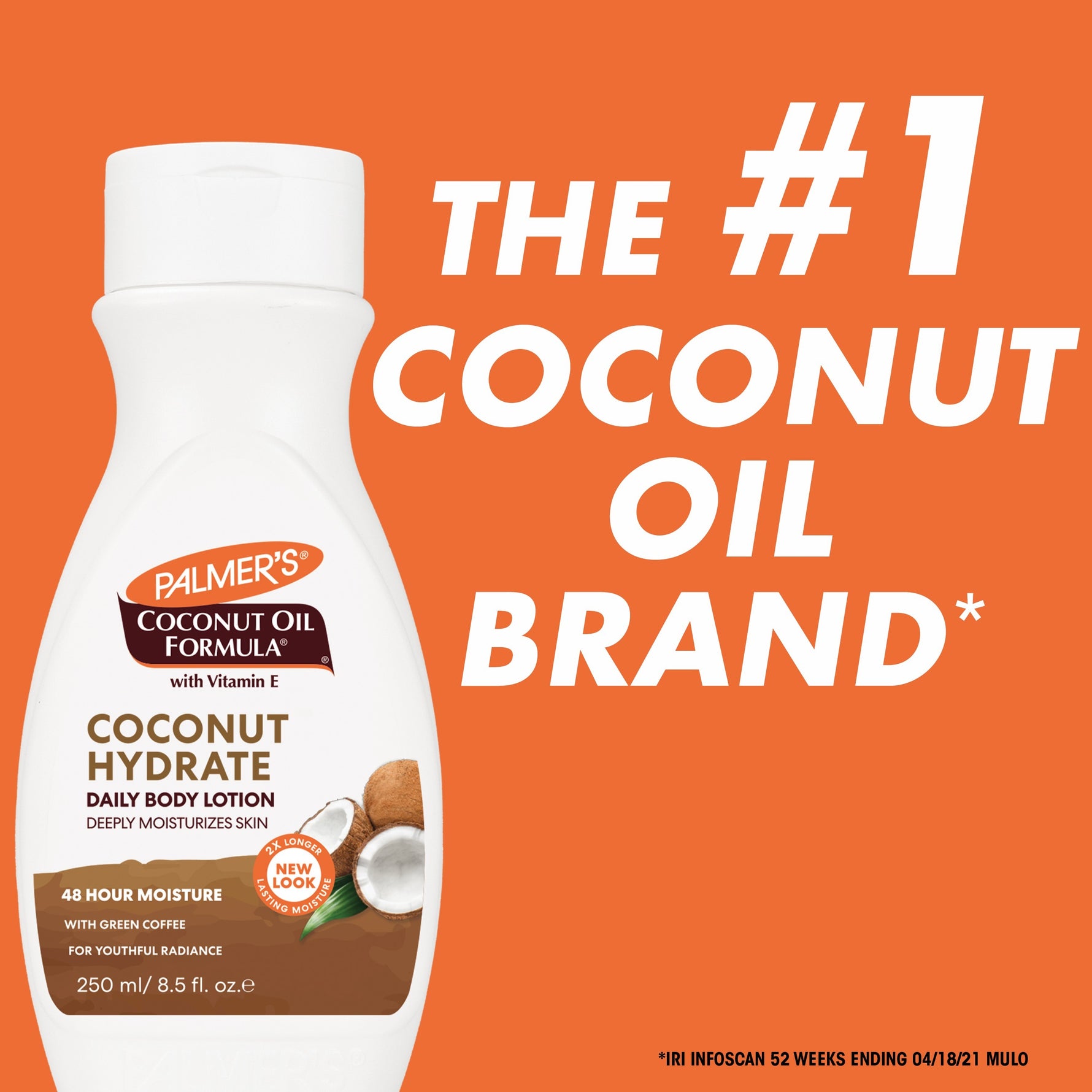 Palmer’s Coconut Hydrate Body Lotion bottle with moisturizing claims.
