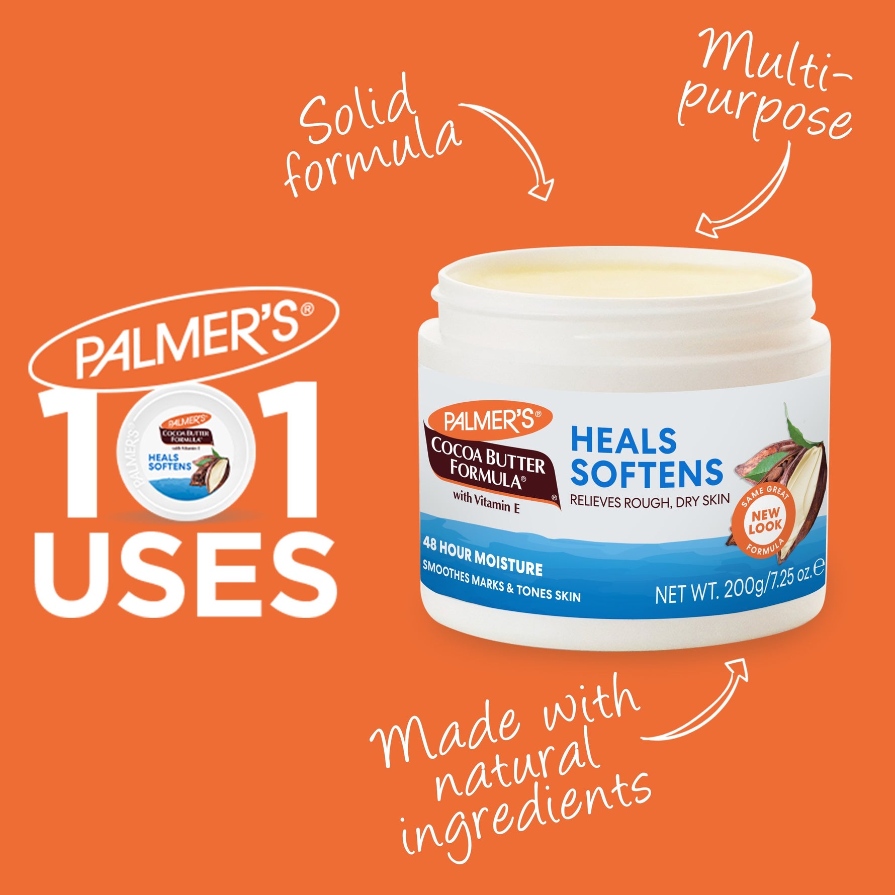 Palmer's Cocoa Butter Formula Original Solid Jar for dry skin relief.