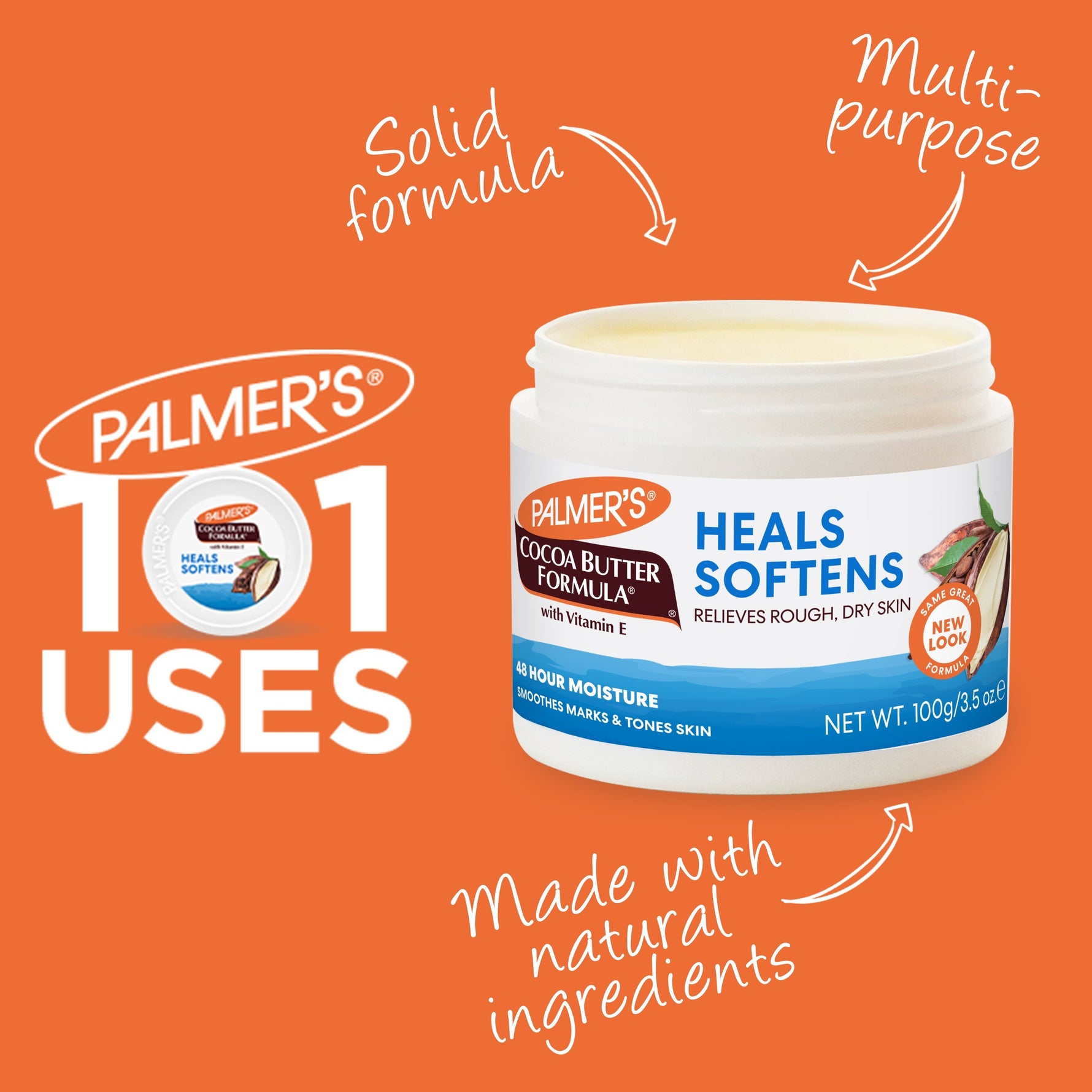 Palmer’s Cocoa Butter Formula Original Solid Jar advertisement.