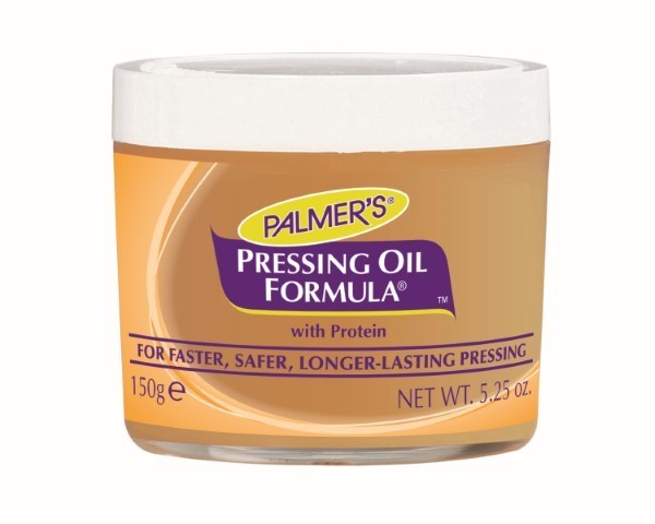 Pressing Oil Formula jar, 150 g, for hair protection and styling.