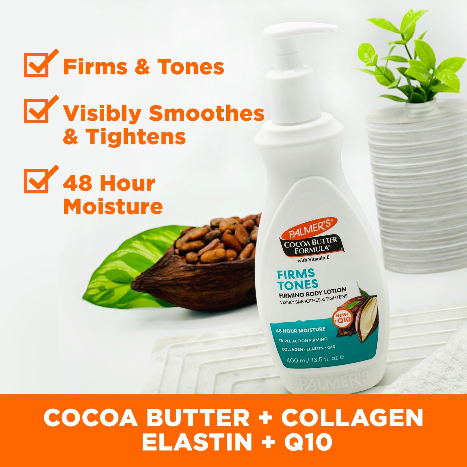 Palmer’s Firming Body Lotion with Cocoa Butter and Q10.