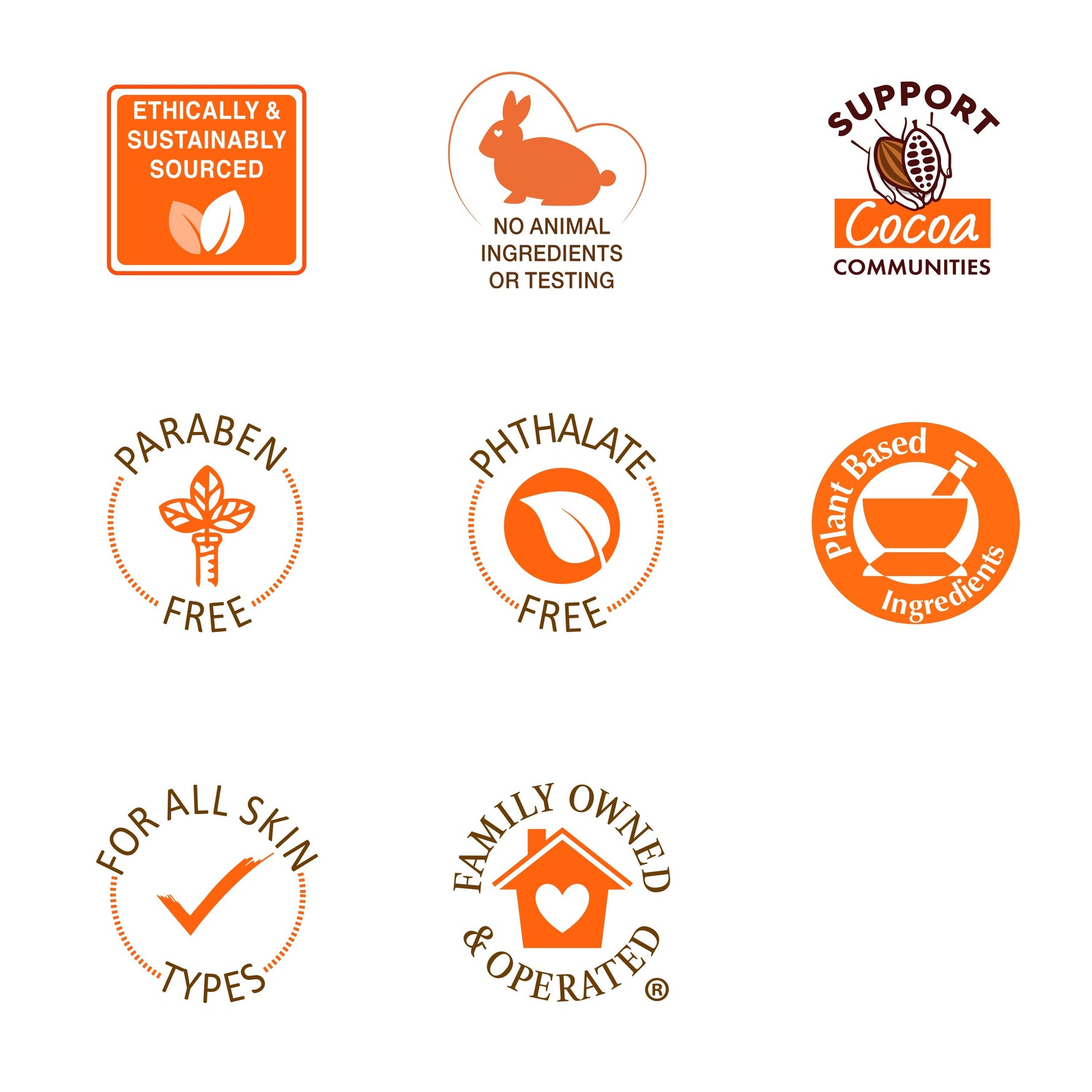Swivel Stick with ethical, vegan, natural ingredient badges.