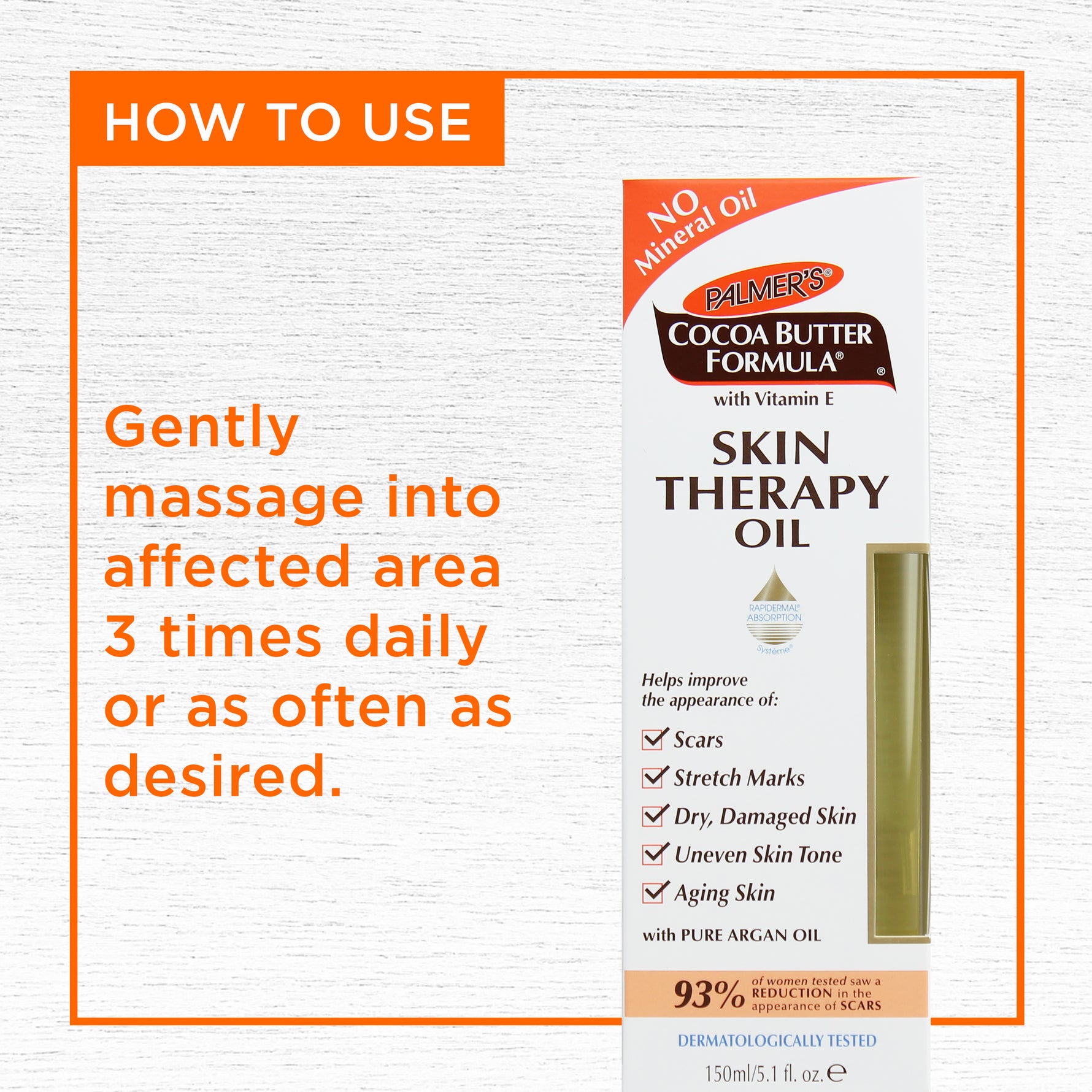 Cocoa Butter Skin Therapy Oil box with usage instructions.
