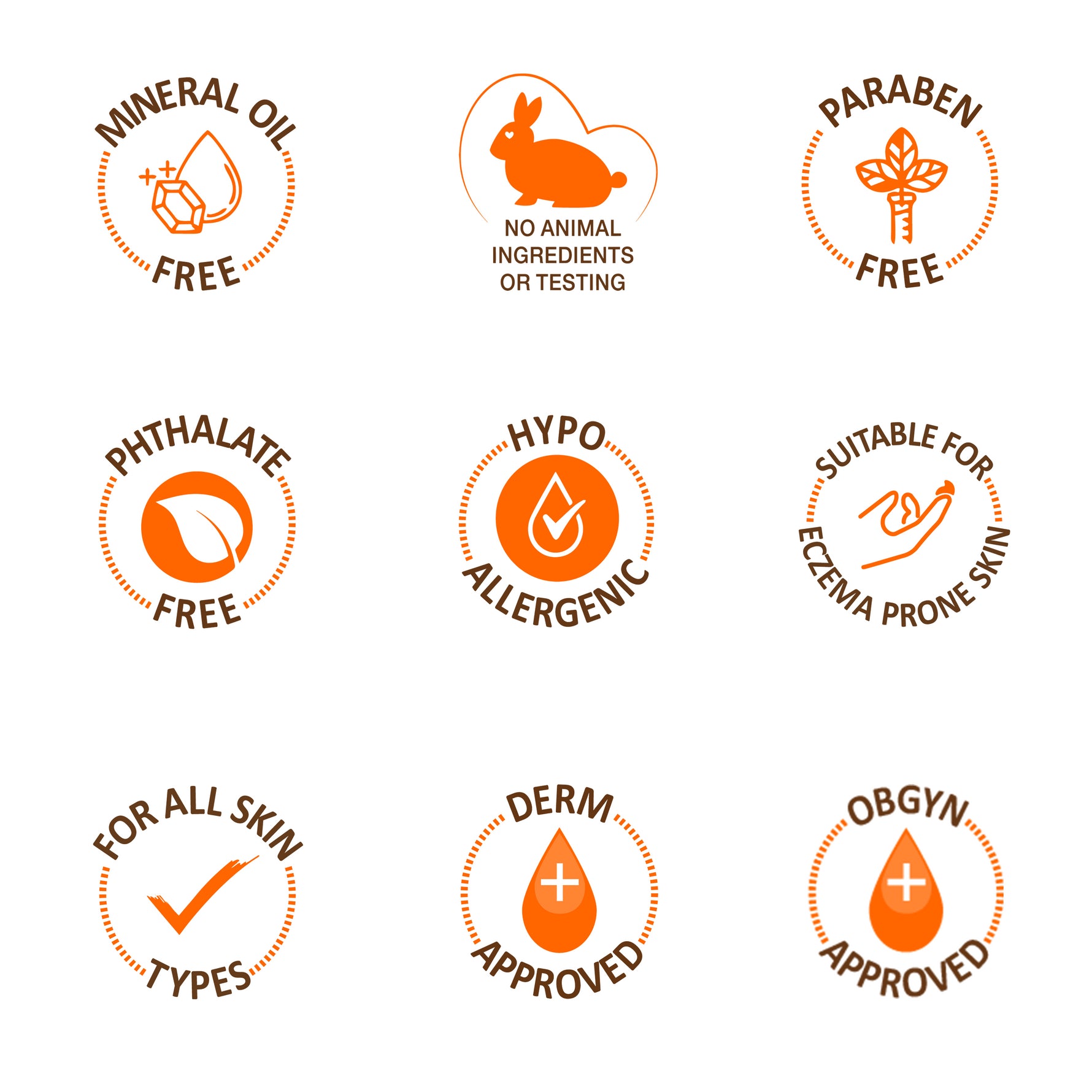 Cocoa Butter Skin Therapy Oil: 9 product claim badges displayed.