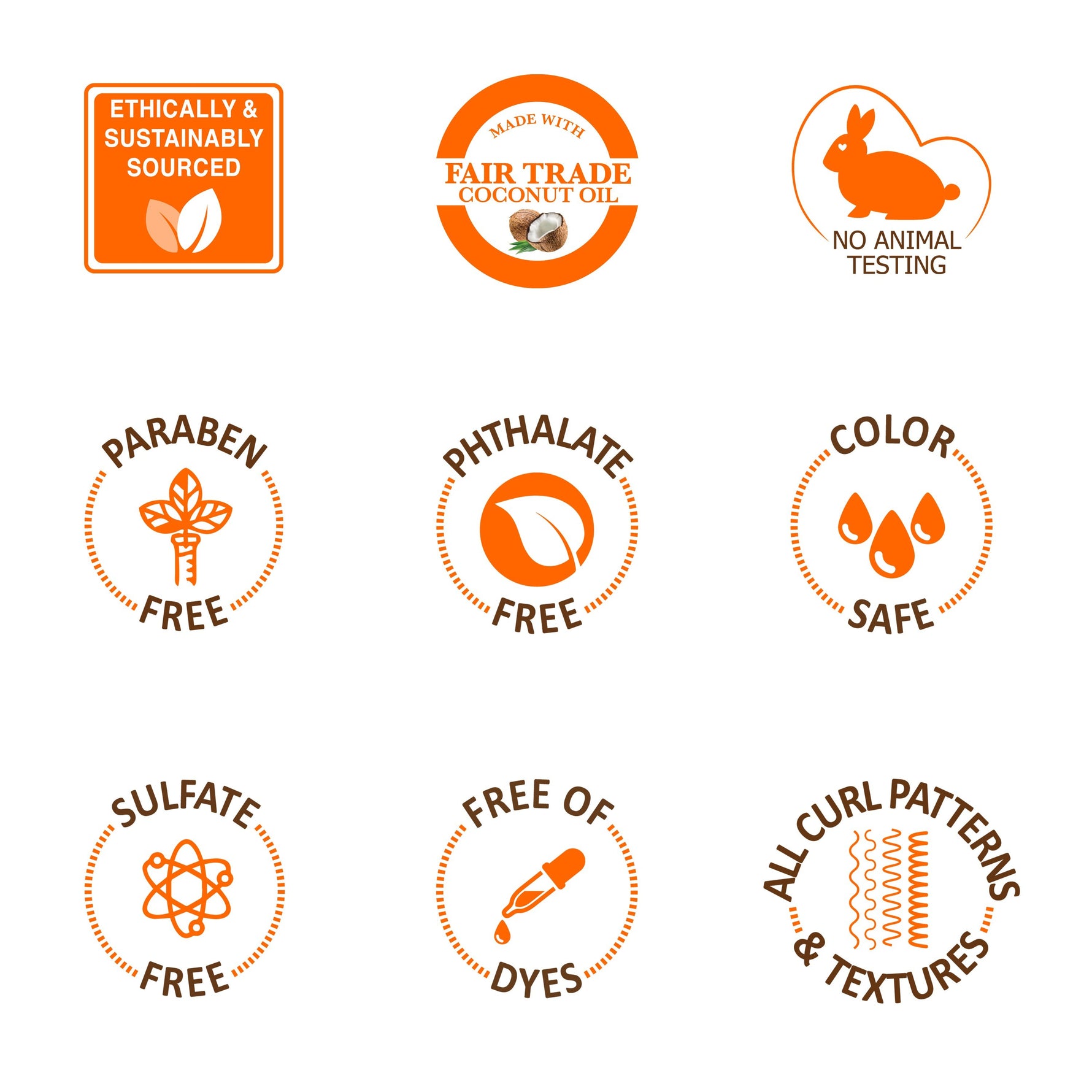 Coconut Oil Protein Pack with badges: ethical, fair trade, cruelty-free, and more.