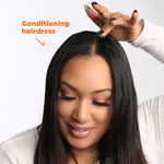 Woman showcasing hair with Olive Oil Gro Therapy.