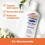 Anti-Dark Spot Fade Milk lotion with Vitamin E and Niacinamide.