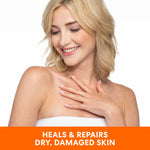 Woman with Palmer's Vitamin E Body Lotion banner.