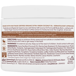 Body balm container with label detailing ingredients, directions, and branding.