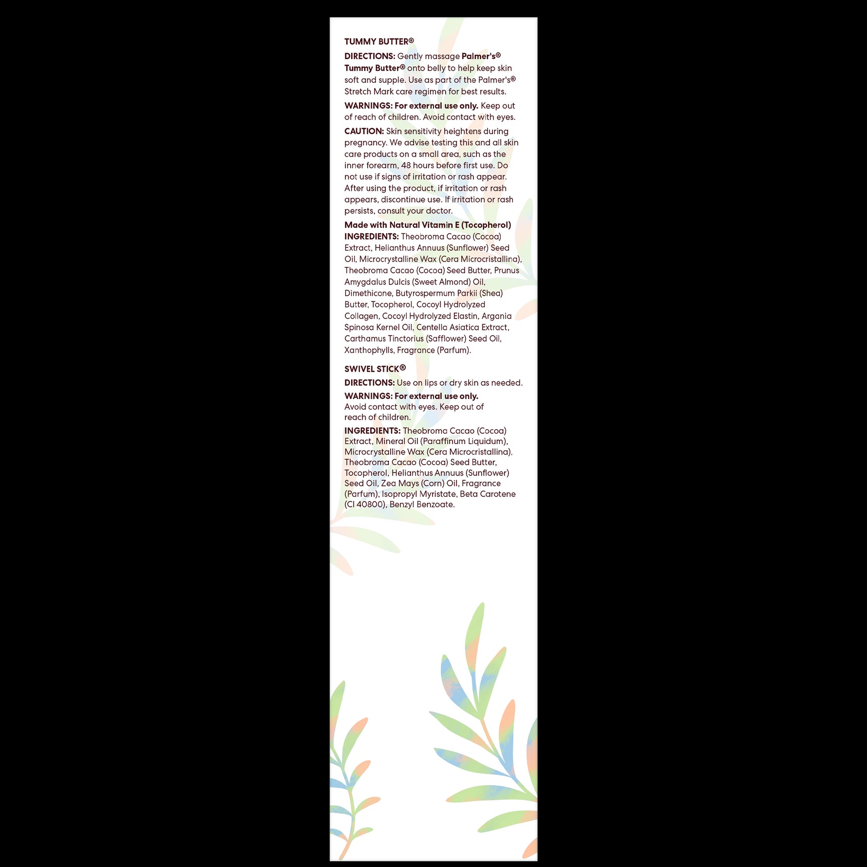 Mommy To Be Complete Stretch Mark Care Kit back-panel text.