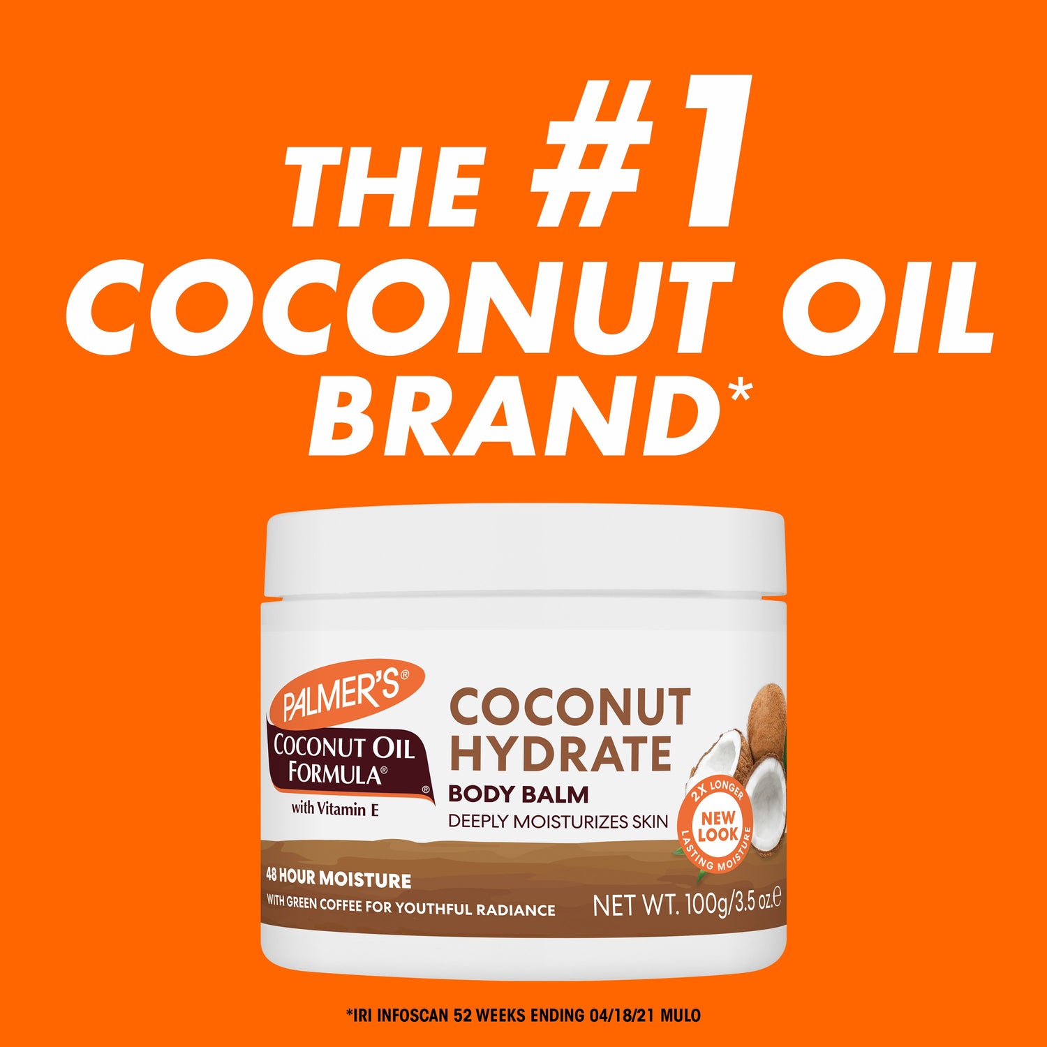 Palmer’s Coconut Hydrate Body Balm jar with moisturizing claims.