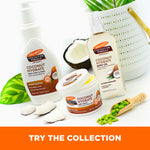Coconut Hydrate Body Balm with coconuts and green coffee beans.