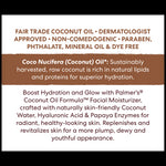 Palmer’s Coconut Hydrate Facial Moisturizer label highlighting key ingredients and benefits.