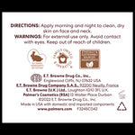 Palmer's Coconut Hydrate Facial Moisturizer back label with usage instructions.