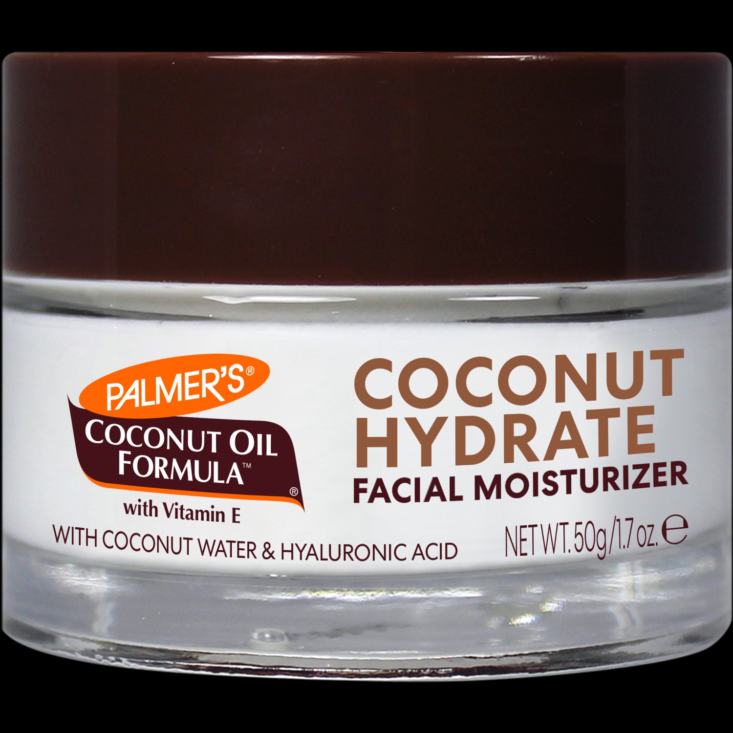 Coconut Hydrate Facial Moisturizer jar with Vitamin E and hyaluronic acid.