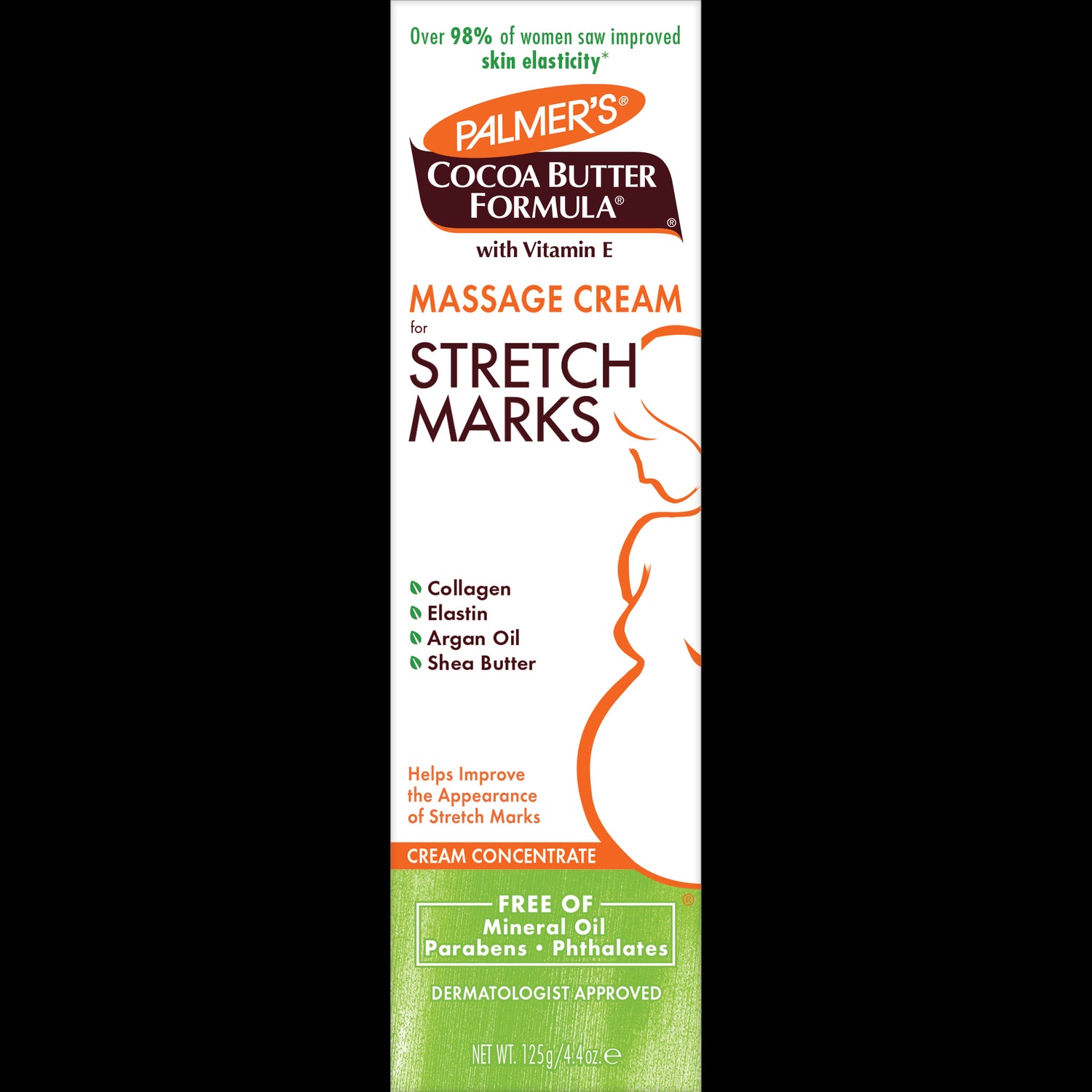 Palmer’s Cocoa Butter Massage Cream for Stretch Marks box front.