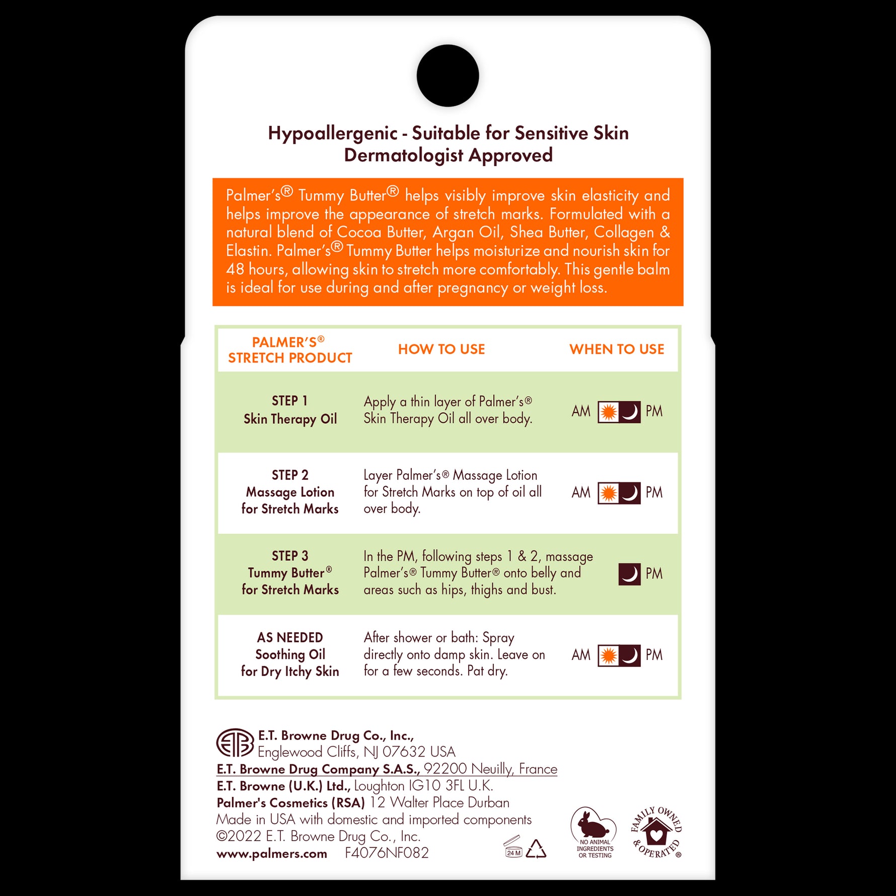 Cocoa Butter Tummy Butter for Pregnancy Stretch Marks back panel with usage steps.