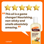 Palmer’s Raw Shea Nourish Body Oil with customer praise and product details.