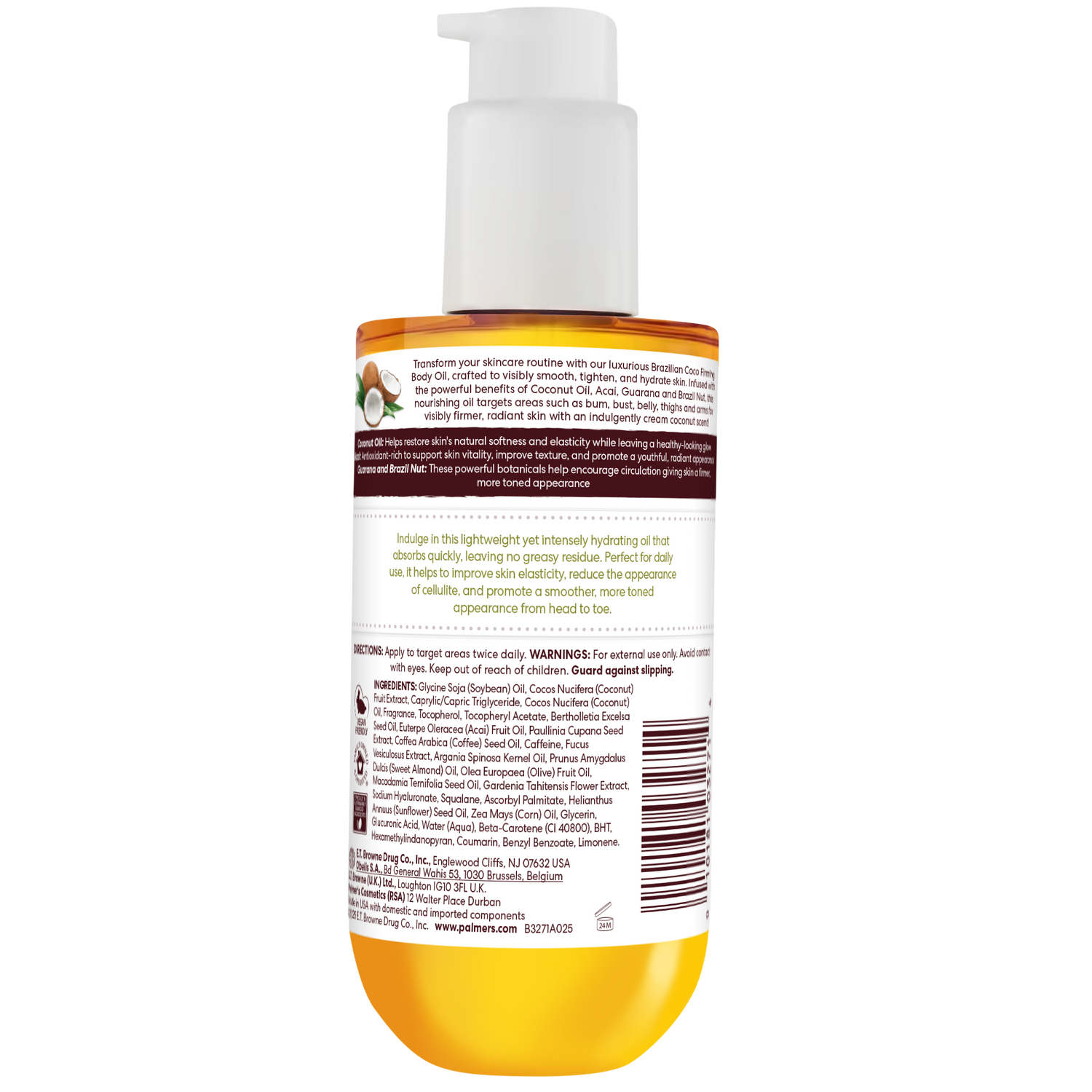 Bottle of Palmer's Cocoa Butter Formula lotion with label on a white background