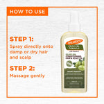 Palmer's Olive Oil Hair & Scalp Oil usage steps and bottle.