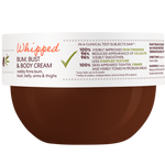 Whipped Bum, Bust & Body Cream container with label on a white background