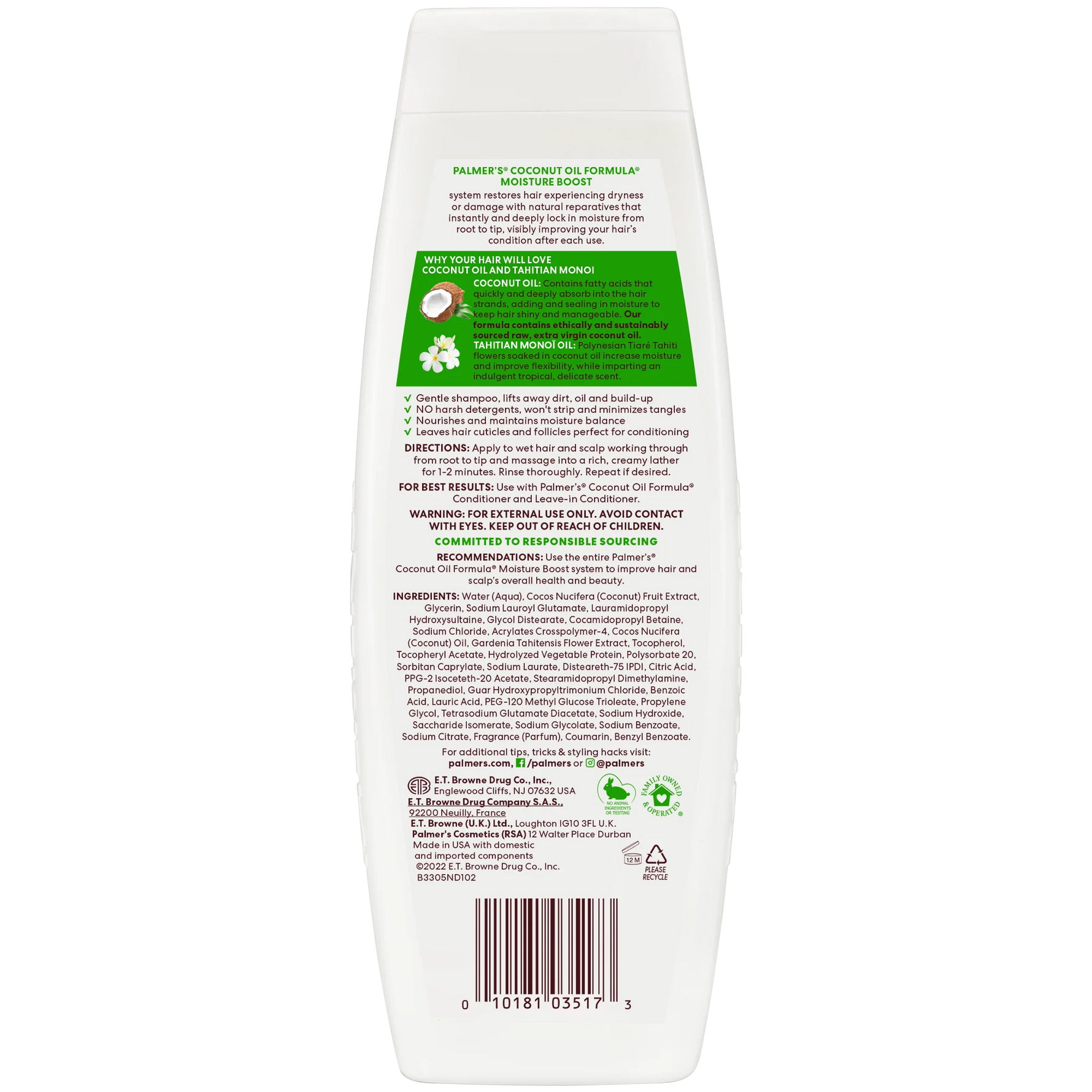 palmer's coconut shampoo ingredients Palmer's Coconut Oil Formula Moisture Boost Shampoo