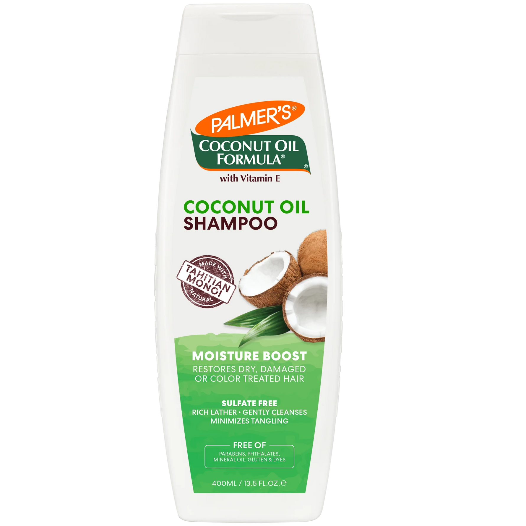 Palmer's Coconut Oil Formula shampoo bottle on a white background