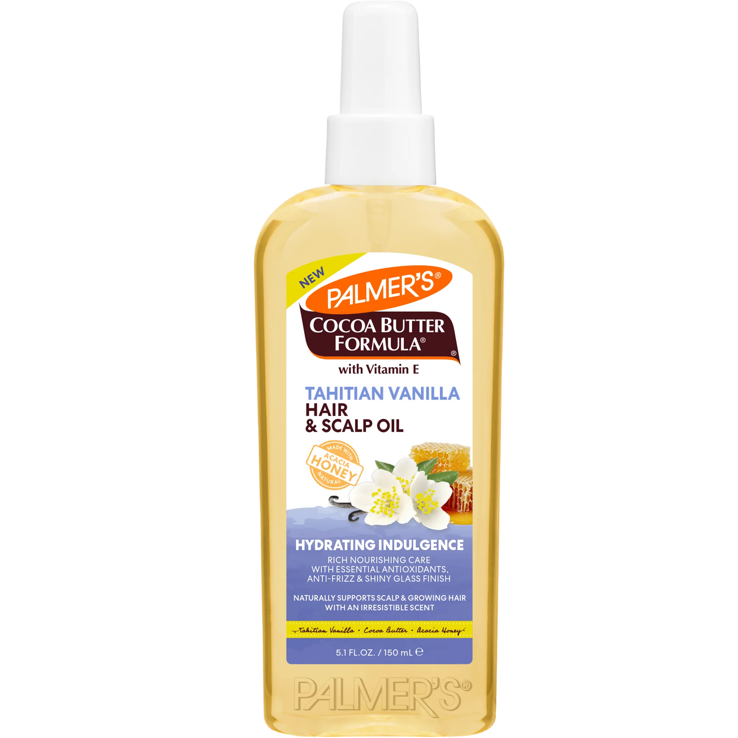  Palmer's Cocoa Butter Formula Haitian Vanilla hair and scalp oil bottle on a white background