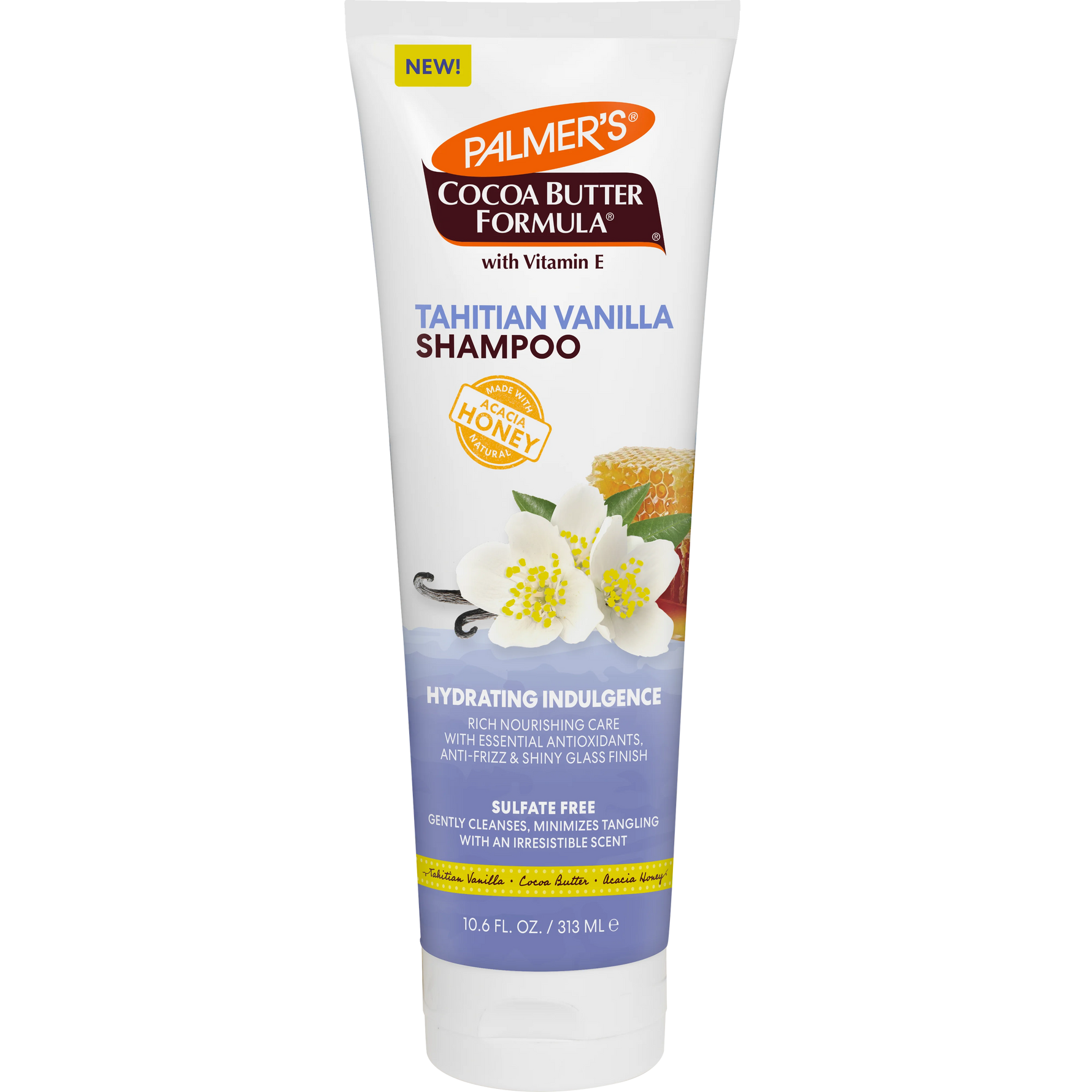  Palmer's Cocoa Butter Formula Tahitian Vanilla Shampoo tube on a white background