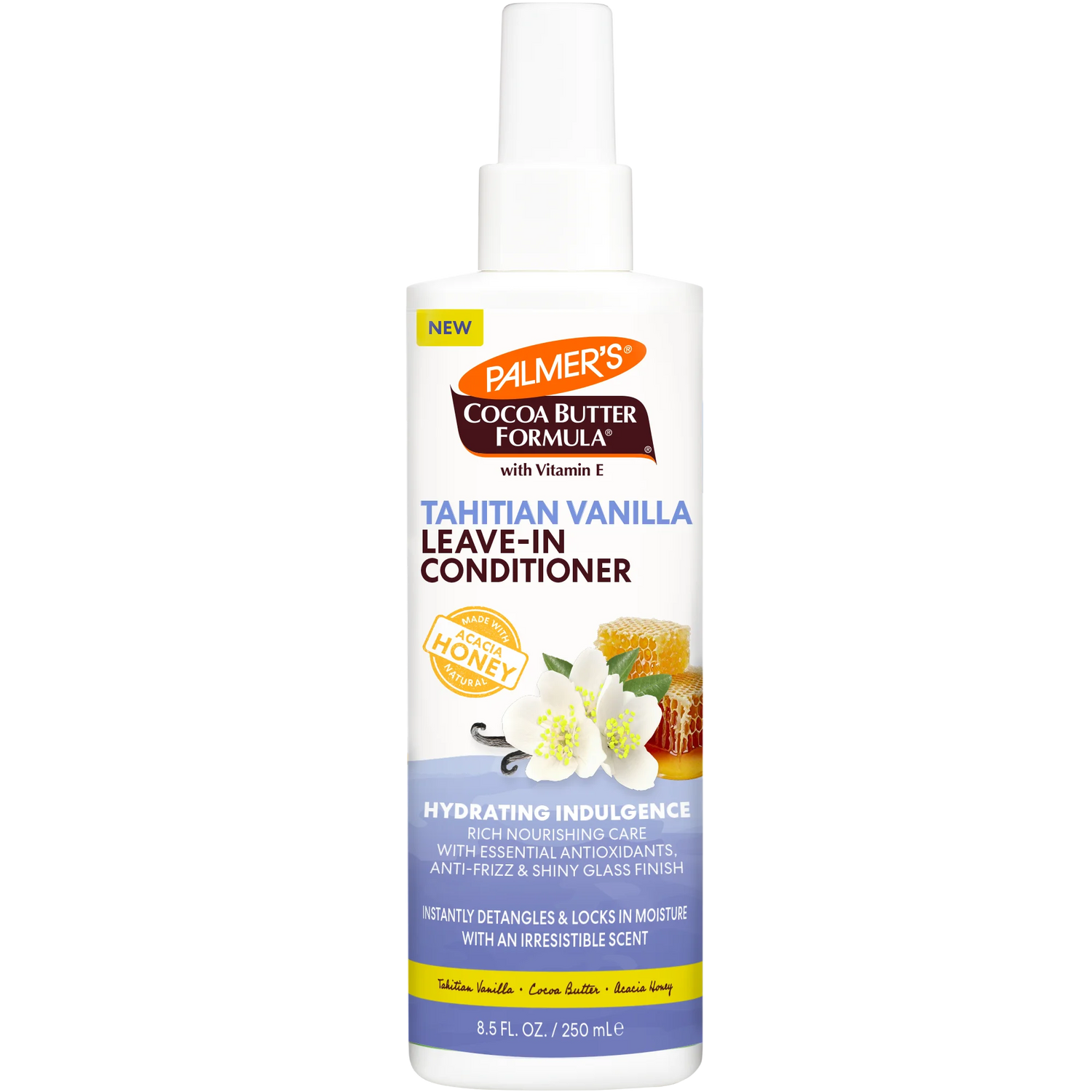 Palmer's Cocoa Butter Formula Tahitian Vanilla Leave-In Conditioner bottle on a white background