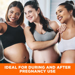 Pregnant women showcasing Complete Pregnancy Stretch Mark Care Kit.