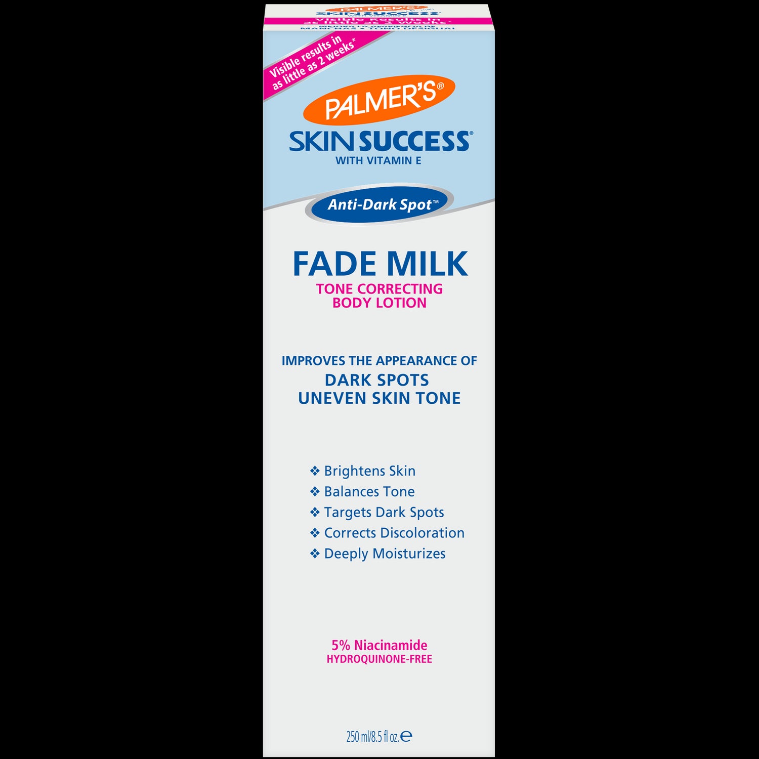Palmer's Anti-Dark Spot Fade Milk Tone Correcting Lotion box.