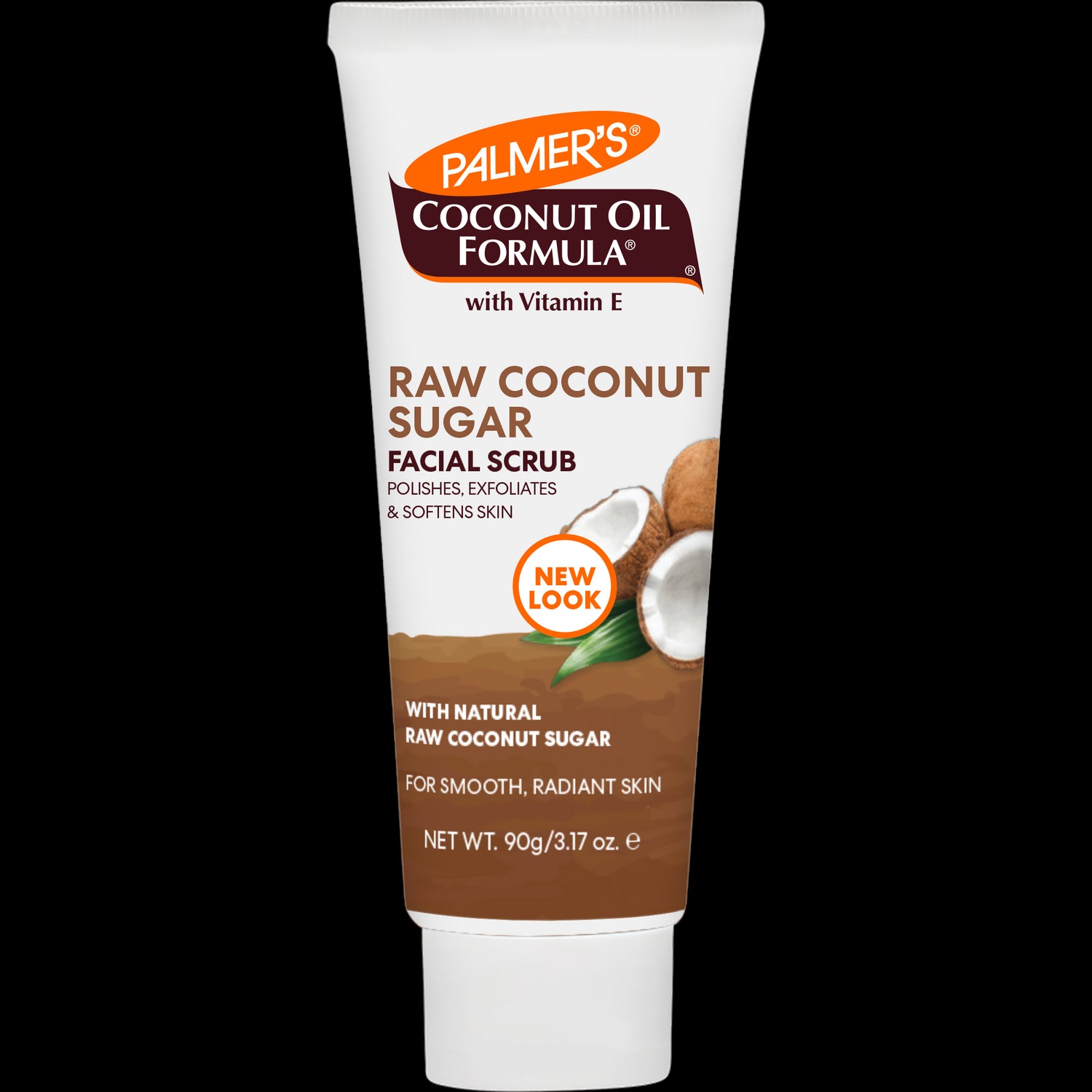 Coconut Sugar Facial Scrub in 90g tube, exfoliates for radiant skin.