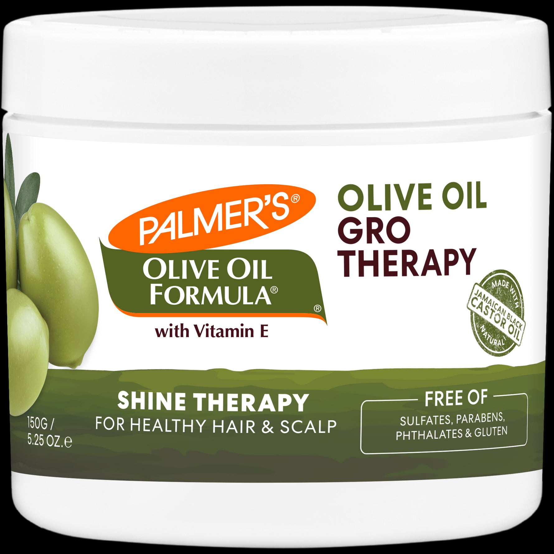 Palmer's Olive Oil Gro Therapy jar for healthy hair and scalp.